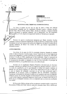 SENTENCIA DEL TRIBUNAL CONSTITUCIONAL En Lima, al primer