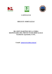 CAPITULO 5.0 RIEGO EN HORTALIZAS DR. JESÚS MARTÍNEZ DE