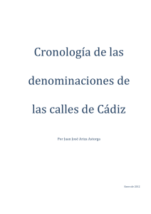 Cronología de las denominaciones de las calles de Cádiz