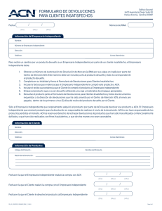 formulario de devoluciones para clientes insatisfechos