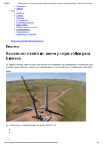 Saceem construirá un nuevo parque eólico para Enercon