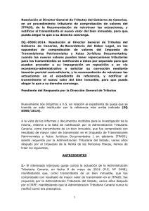 EQ-0590/2014. Resolución al Director General de Tributos del