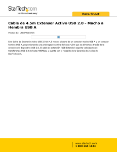 Cable de 4.5m Extensor Activo USB 2.0 - Macho a