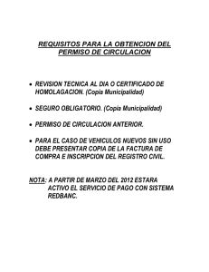 requisitos para la obtencion del permiso de circulacion