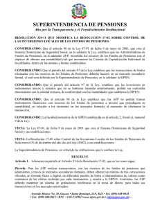 resolución 251-05 sobre el sistema previsional para dominicanos
