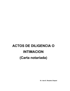 ACTOS DE DILIGENCIA O INTIMACION (Carta