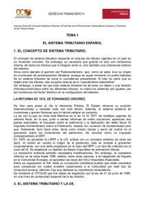 TEMA 1 EL SISTEMA TRIBUTARIO ESPAÑOL 1. EL CONCEPTO