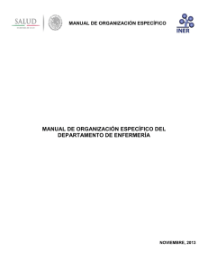 MANUAL DE ORGANIZACIÓN ESPECÍFICO DEL DEPARTAMENTO