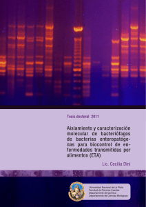 Aislamiento y caracterización molecular de bacteriófagos de