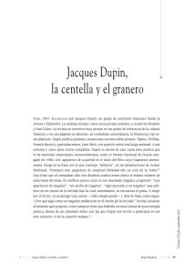 Jacques Dupin, la centella y el granero