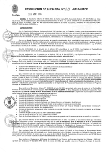 RESOLUCION DE ALCALDIA NO fr/I .2O16.MPCP
