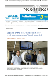 España entre los 10 países mejor posicionados en robótica industrial