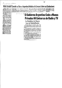 El Gobierno Argentino Cede a Manos Privadas 66 Emisoras de