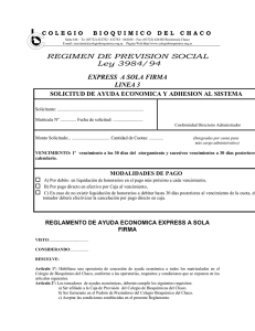 REGIMEN DE PREVISION SOCIAL Ley 3984/94 EXPRESS A SOLA