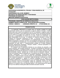 evaluación institucional - Universidad Valle del Momboy
