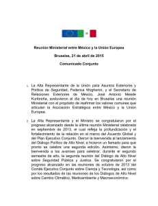 Reunión Ministerial entre México y la Unión Europea Bruselas, 21