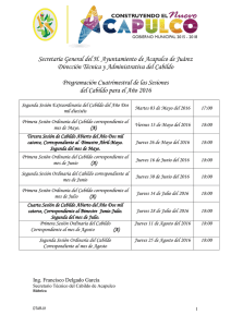 Calendario de Sesiones de Cabildo 2016