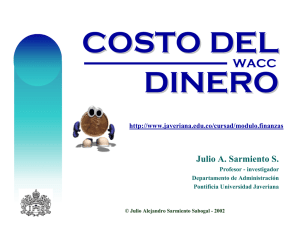 Costo del Diner - Pontificia Universidad Javeriana