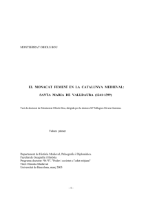 el monacat femení en la catalunya medieval: santa maria de