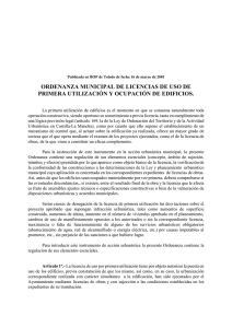 ORDENANZA MUNICIPAL DE LICENCIAS DE USO DE PRIMERA