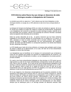 CCS Informa sobre Nueva ley que otorga un descanso de siete