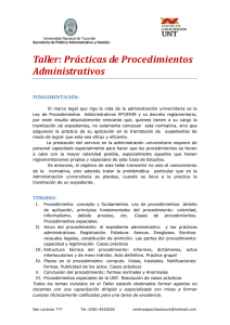 Taller: Prácticas de Procedimientos Administrativos
