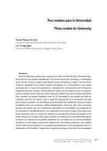Tres modelos para la Universidad Three models for University