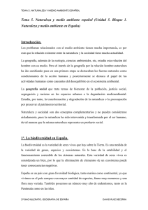 Tema 5. Naturaleza y medio ambiente español (Unidad 5. Bloque 1