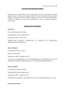 P.h.D. JEAN DAVID POLO VARGAS FORMACIÓN ACADÉMICA