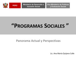 Programas Sociales en el Perú