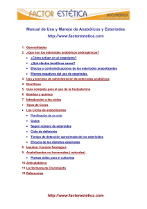 Uso y Manejo de Anabólicos y Esteroides