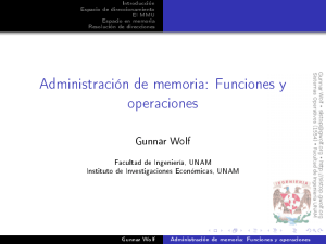 Administración de memoria: Funciones y operaciones