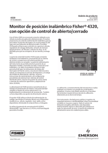 Monitor de posición inalámbrico Fisherr 4320, con opción de control