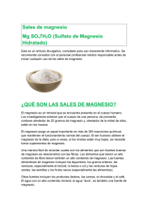 QUÉ SON LAS SALES DE MAGNESIO?