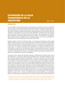 EXPANSIÓN DE LA SOJA TRANSGÉNICA EN LA ARGENTINA