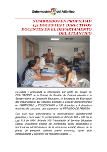 NOMBRADOS EN PROPIEDAD 141 DOCENTES Y DIRECTIVOS