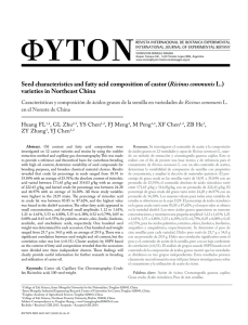 Seed characteristics and fatty acid composition of castor (Ricinus