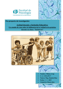 Pre-proyecto de investigación: Actitud docente e Inclusión