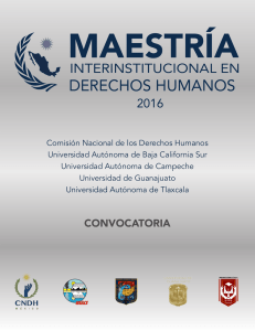 convocatoria maestría interinstitucional en derechos humanos 2016