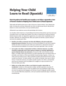 Helping Your Child Learn to Read (Spanish)