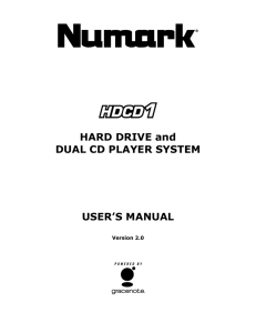 HARD DRIVE and DUAL CD PLAYER SYSTEM USER`S