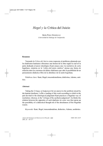 Hegel y la Crítica del Juicio