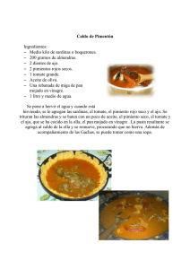 Caldo de Pimentón Ingredientes: – Medio kilo de sardinas o