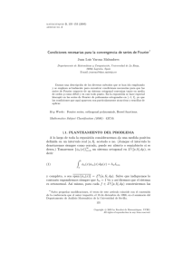 Condiciones necesarias para la convergencia de series de Fourier*