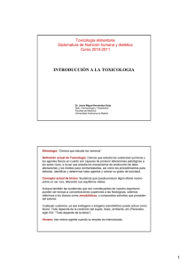 introducción a la toxicologia - Universidad Autónoma de Madrid