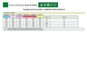 Timetables of the line M-902 - AYAMONTE-HUELVA
