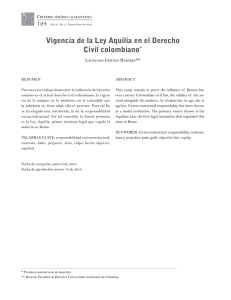 Vigencia de la Ley Aquilia en el Derecho Civil colombiano*