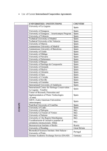 • List of Current International Cooperation Agreements