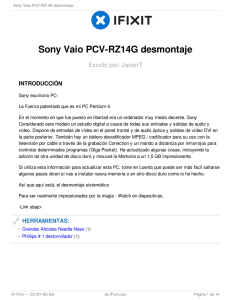 Sony Vaio PCV-RZ14G desmontaje