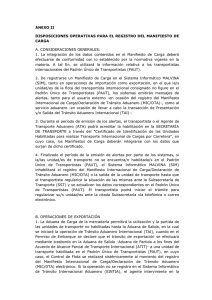 ANEXO II DISPOSICIONES OPERATIVAS PARA EL REGISTRO